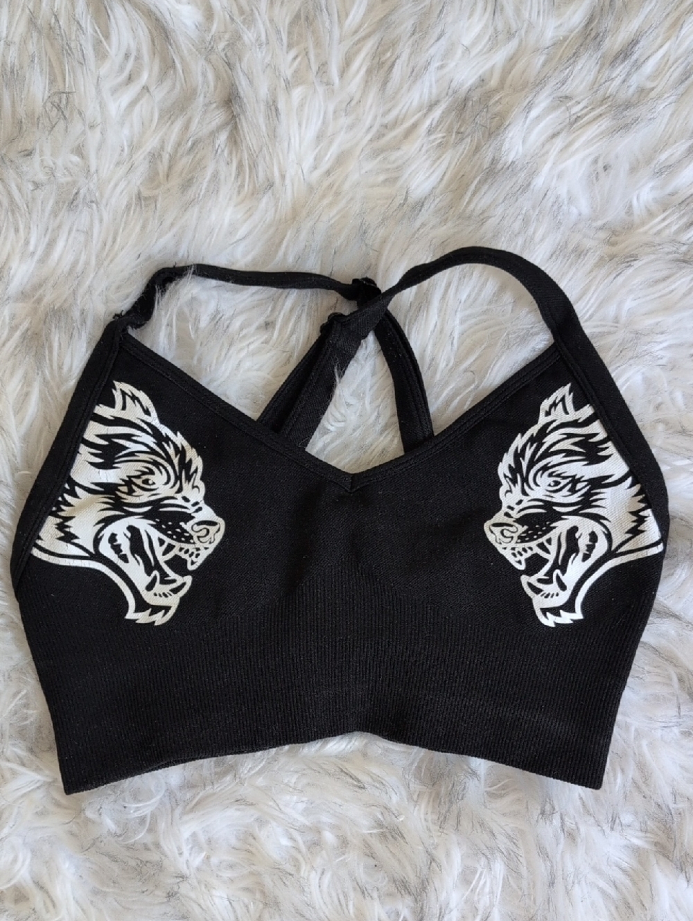 Dark Sport Wolves Sports Bra Size Small